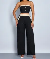 Contrast Color Wrap Chest And Pant Loose Suit GMOY-ZG2025-7