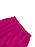 Solid Color Button Shorts Culottes LSD-9144