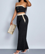 Contrast Color Wrap Chest And Pant Loose Suit GMOY-ZG2025-7