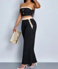 Contrast Color Wrap Chest And Pant Loose Suit GMOY-ZG2025-7