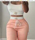 Loose Sport Contrast Color Vest Pants 2 Piece Set GBGF-6614