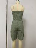 Sexy Tube Top Single-breasted Denim Romper LSD-2437