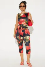 Strawberry Print Seventh Pants Two Piece Set GBGF-5084