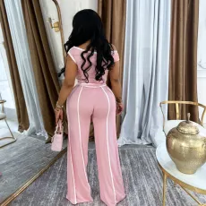 Plus Size Sleeveless Loose Two Piece Pants Set NY-3532