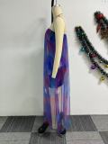 Plus Size See Through Mesh Patchwork Long Dress NY-11009