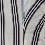 Stripe Single Shoulder Hollow Out Jumpsuit YWXS-XS-XSL44903