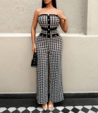 Print Off Shoulder Knits Tube Tops Jumpsuit GMOY-ZG2025-9