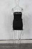 Print Slim Off Shoudler Tube Tops Dress YWXS-XS-L45121