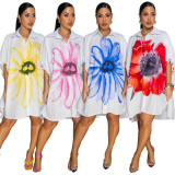 Fashion Print Loose Shirt Dress GFDY-1333