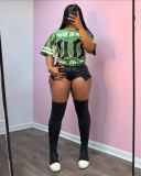 Letter Print Loose Short Sleeve T Shirts YWXS-K25L120
