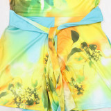 Sleeveless Print Tie Up Romper CYA-901705