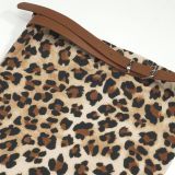 Leopard Print Wrap Chest Mini Dress GAXB-D099DS