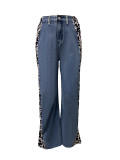 Fashion Print Patchwork Straight Jeans LSD-2320