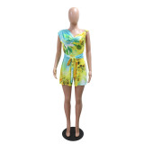 Sleeveless Print Tie Up Romper CYA-901705