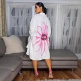 Fashion Print Lapel Shirt Dress CYA-901788