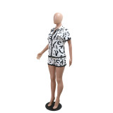 Print Casual Short Sleeve Two Piece Short Set CYA-901762 