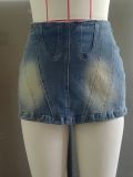 Fashion Washed Slim Denim Skirts GSMJ-6999