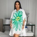 Fashion Print Lapel Shirt Dress CYA-901788