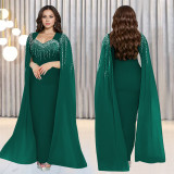 Hot Drill Fashion Long Sleeve Evening Dress BY-7305