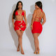 Solid Color Tie Up Swimsuit Three Piece Skirt Set CYA-901740