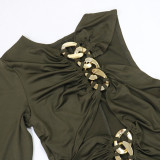 Sexy Hollow Out Split Maxi Dress CYA-901713