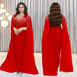 Hot Drill Fashion Long Sleeve Evening Dress BY-7305