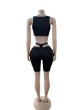 Sexy Slim Sequin Vest Shorts 2 Piece Set GFCF-1348