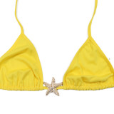 Solid Color Tie Up Swimsuit Three Piece Skirt Set CYA-901740