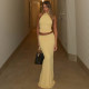 Solid Color Backless Two Piece Skirt Set GLAG-S5318679G