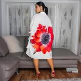 Fashion Print Lapel Shirt Dress CYA-901788