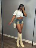 Fashion Washed Slim Denim Skirts GSMJ-6999