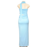 Solid Color Tube Tops Pleated Maxi DressGAXB-D122DS