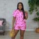 Print Casual Short Sleeve Two Piece Short Set CYA-901762 