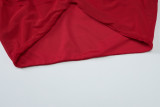 Solid Color Sexy Wrap Chest Pleated Irregular Dress GLAG-S5218502F