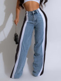 Fashion Print Patchwork Straight Jeans LSD-2320