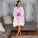 Fashion Print Lapel Shirt Dress CYA-901788