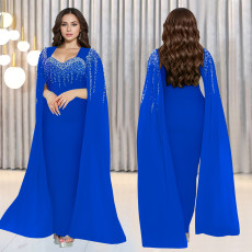 Hot Drill Fashion Long Sleeve Evening Dress BY-7305