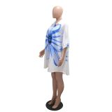 Fashion Print Lapel Shirt Dress CYA-901788
