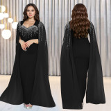 Hot Drill Fashion Long Sleeve Evening Dress BY-7305