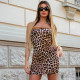Leopard Print Wrap Chest Mini Dress GAXB-D099DS