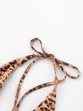 Leopard Print Halterneck Tie Up Two Piece Pants Set GDSF-D25ST133
