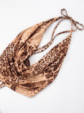 Leopard Print Halterneck Tie Up Two Piece Pants Set GDSF-D25ST133