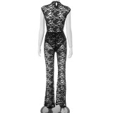 Lace Sleeveless Bodysuit Two Piece Pants Suit GDSF-D25ST129