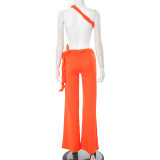 Twisted Halterneck Wide Leg Jumpsuit GDSF-J25JP045
