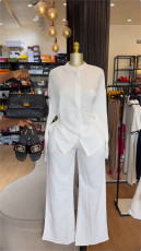 Solid Color Long Sleeve Shirt Wide leg Pants Suit GCNE-9236