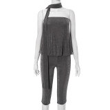 Solid Color Off Shoulder Skinny Jumpsuit GDSF-Q25JP135
