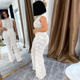 Lace Sleeveless Bodysuit Two Piece Pants Suit GDSF-D25ST129