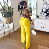 Twisted Halterneck Wide Leg Jumpsuit GDSF-J25JP045