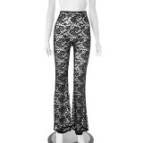 Lace Sleeveless Bodysuit Two Piece Pants Suit GDSF-D25ST129