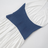 Contrast Color Halterneck Backless Jumpsuit GDSF-J25JP046